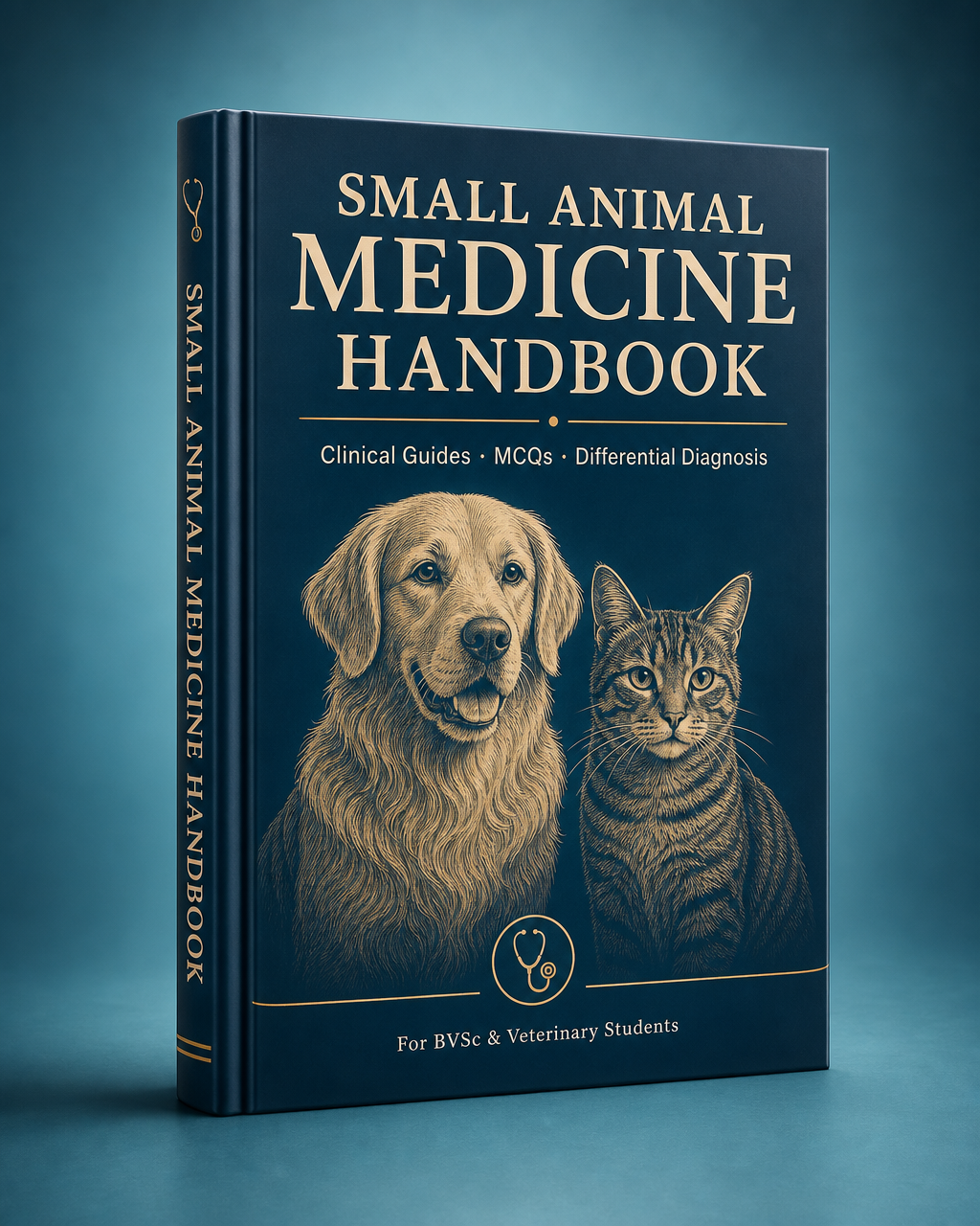 Small Animal Medicine Handbook cover with dog and cat illustration